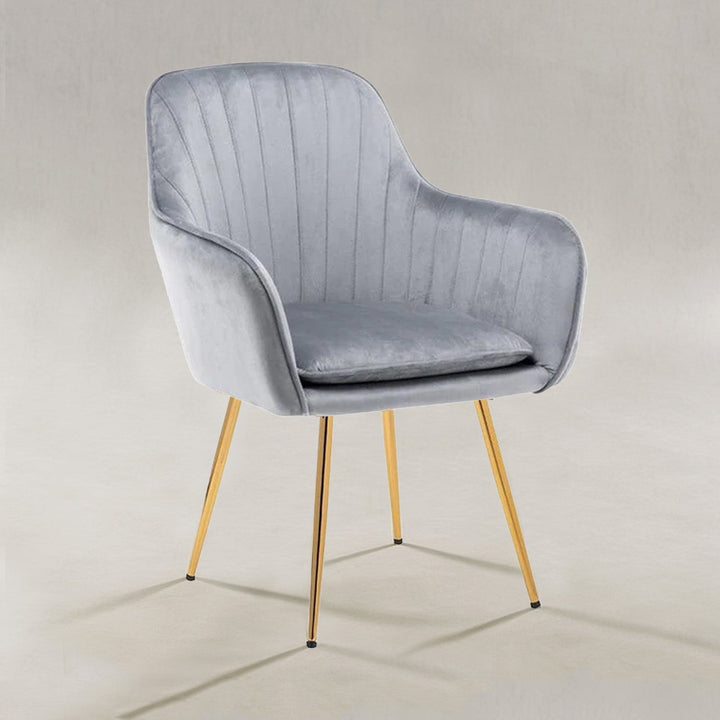 Velvet Sleek Lounge Chair Grey