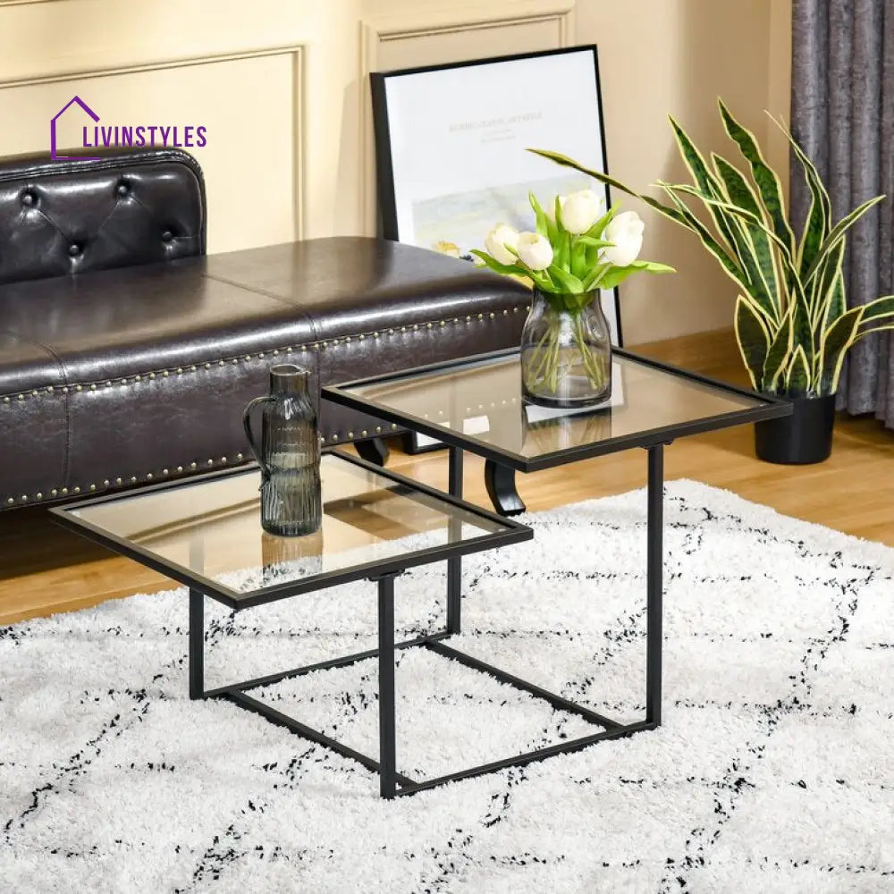 Aabha Black Metal Coffee Table For Living Room