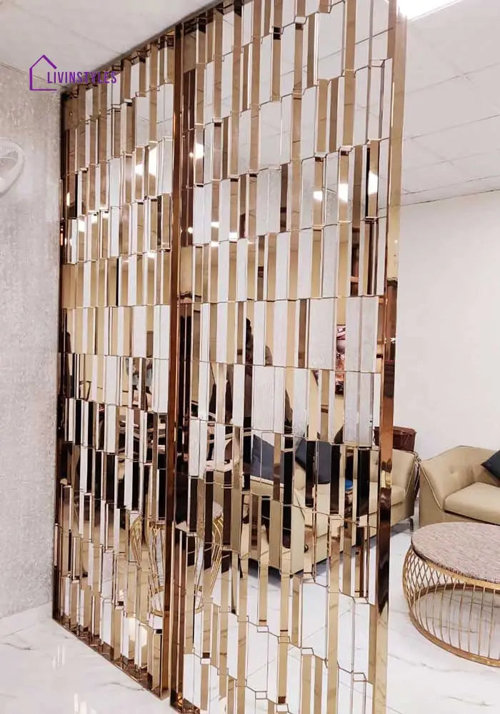 Aanya Elegant Metal Partition In Pvd Rose Gold