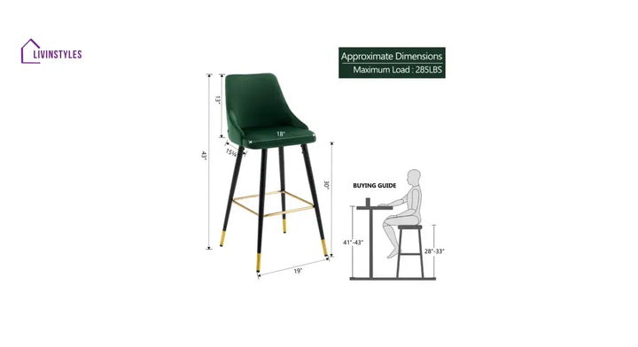 Green Color Davan Bar Stool