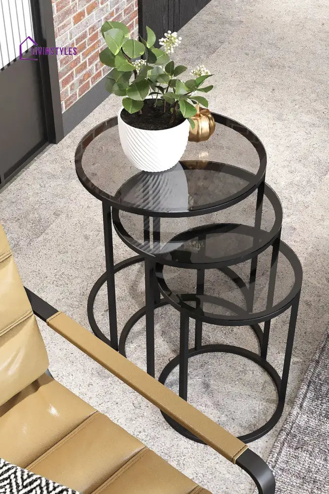 Aarav Side Table For Living Room - Set Of 3