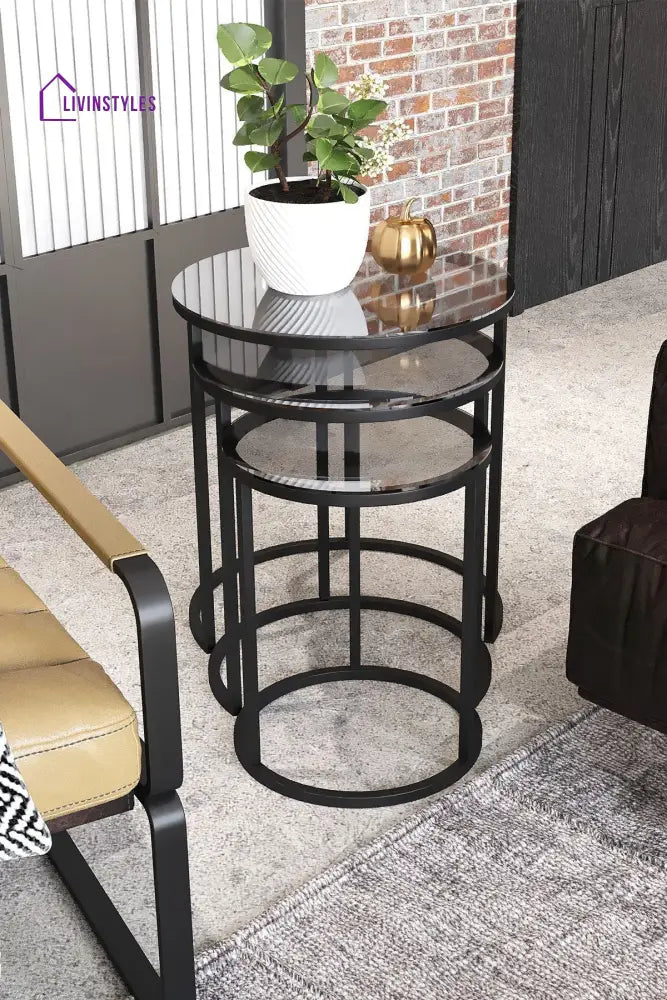 Aarav Side Table For Living Room - Set Of 3