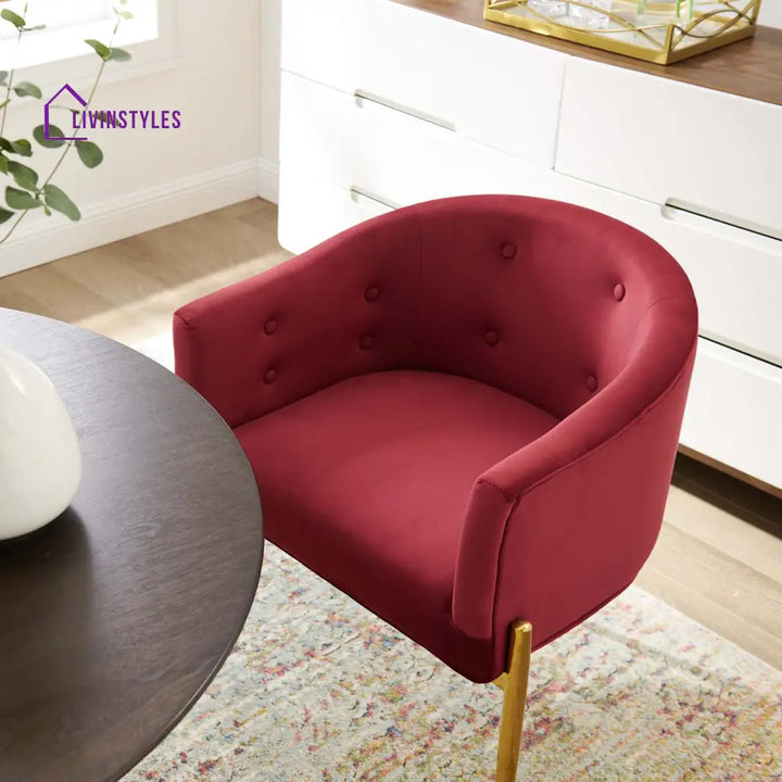 Abhinav Living Room Chair - Red