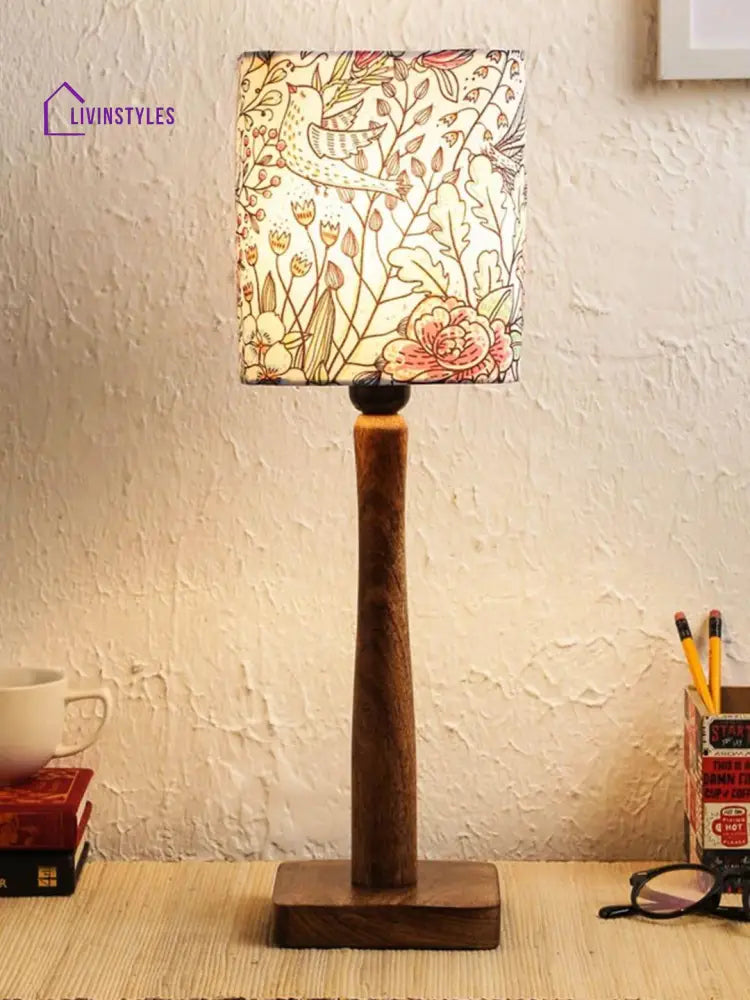 Abstract Floral Wooden Lamp