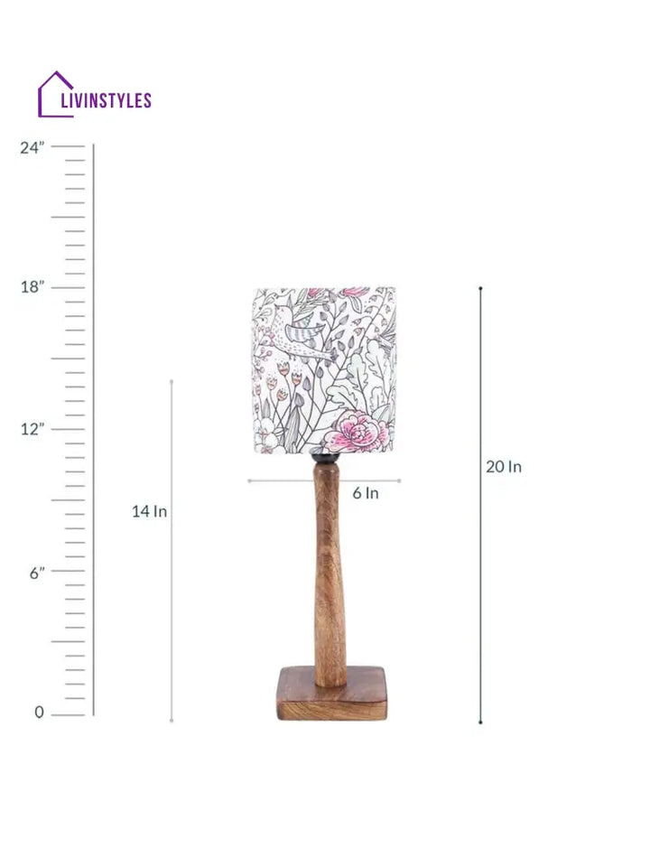 Abstract Floral Wooden Lamp