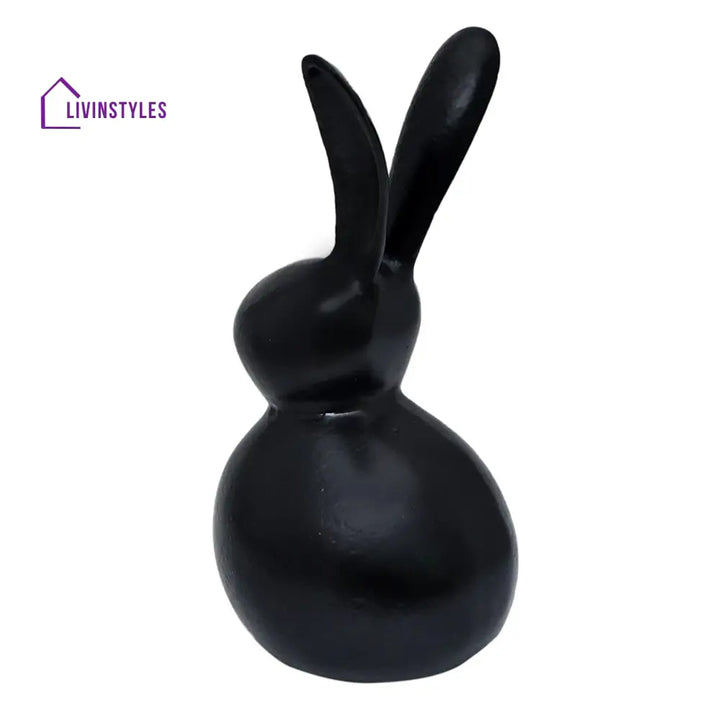 Abstract Hare Sculpture Black