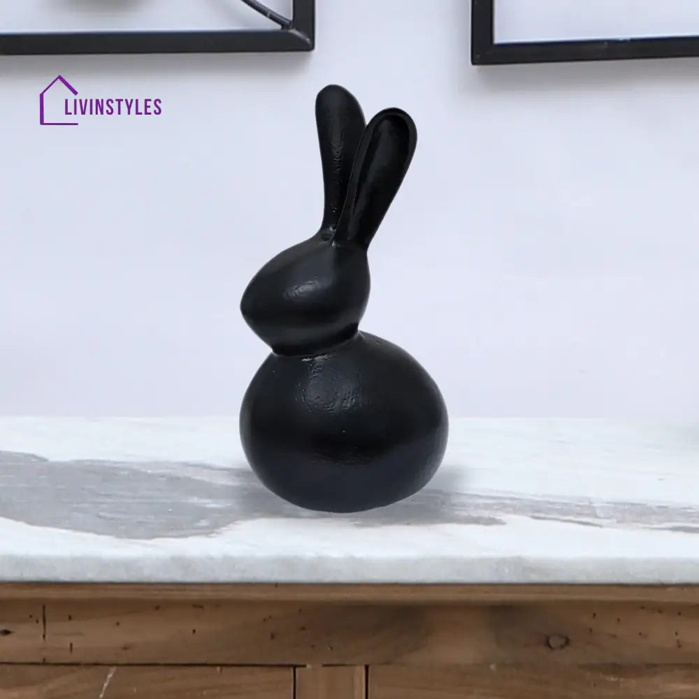 Abstract Hare Sculpture Black