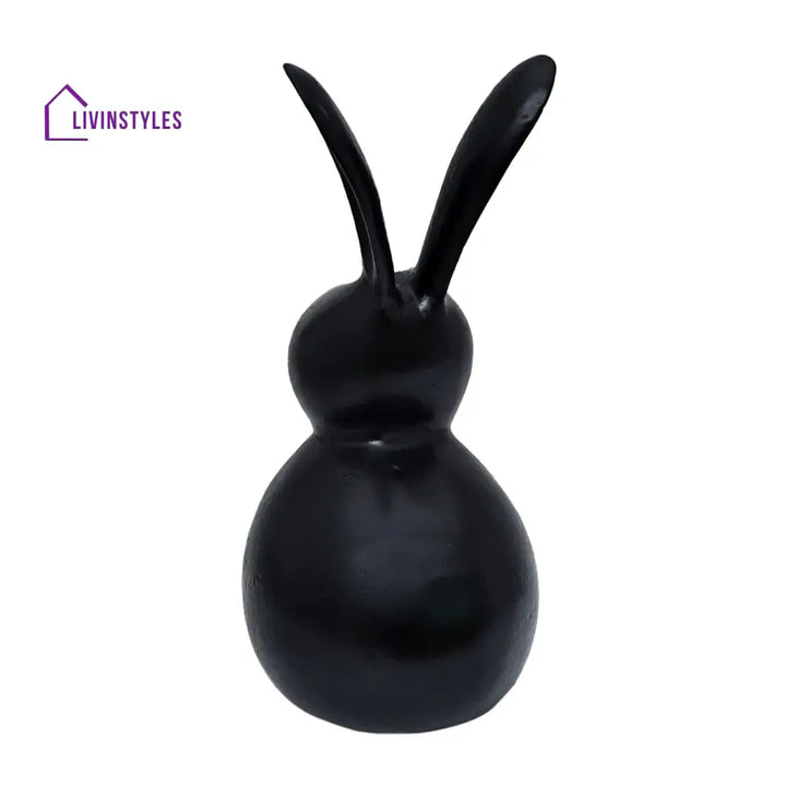 Abstract Hare Sculpture Black