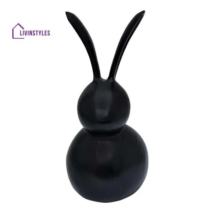 Abstract Hare Sculpture Black