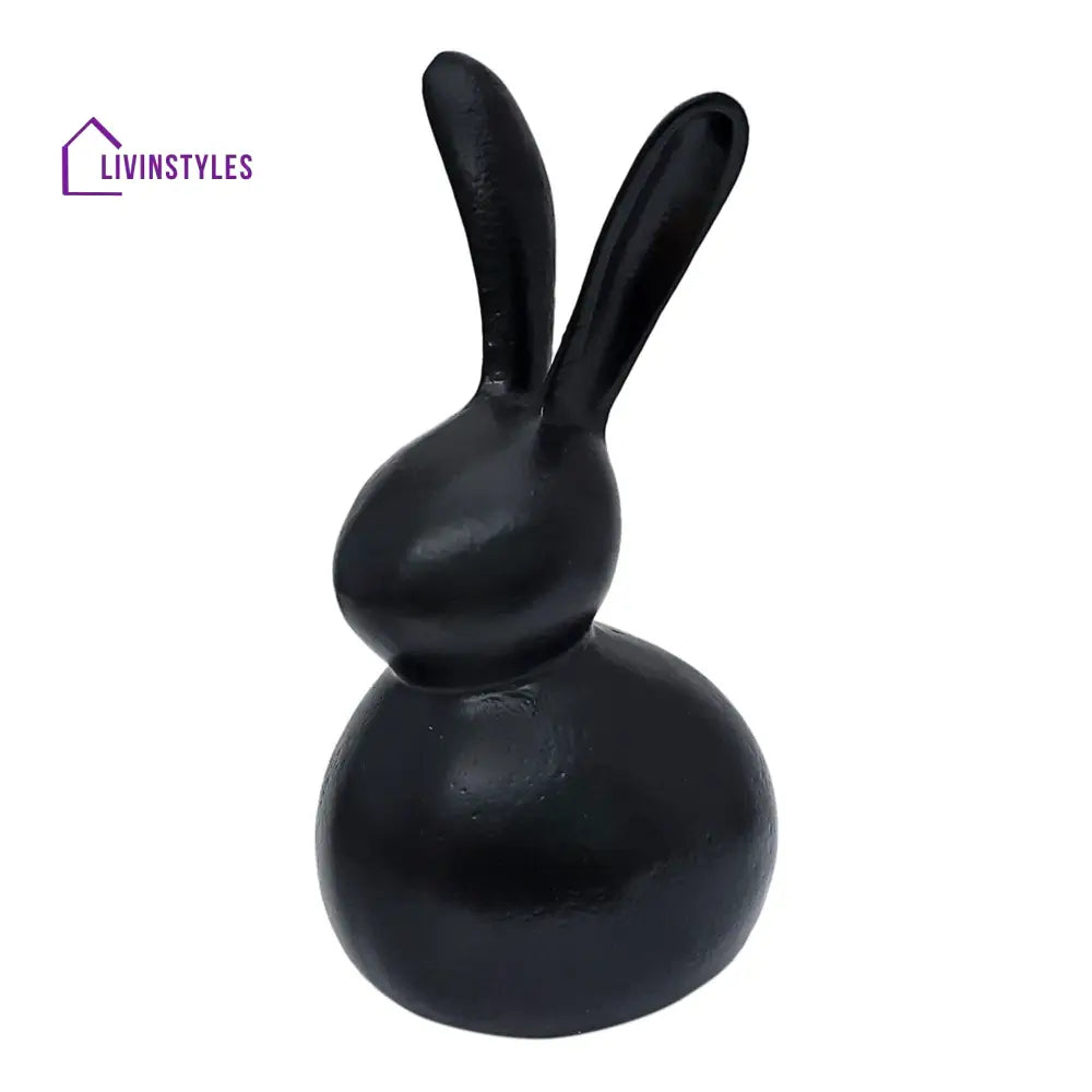 Abstract Hare Sculpture Black