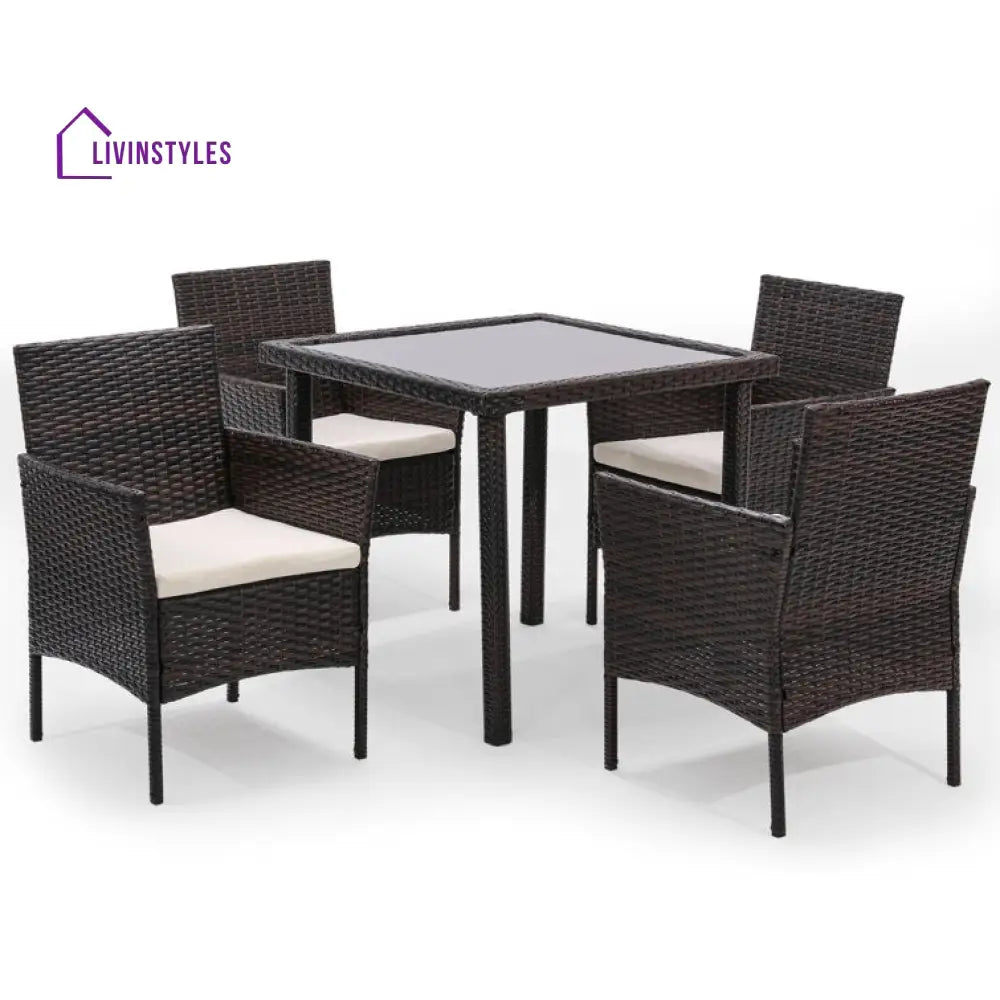 Abuma 4 Seater Wicker Outdoor Dining Set