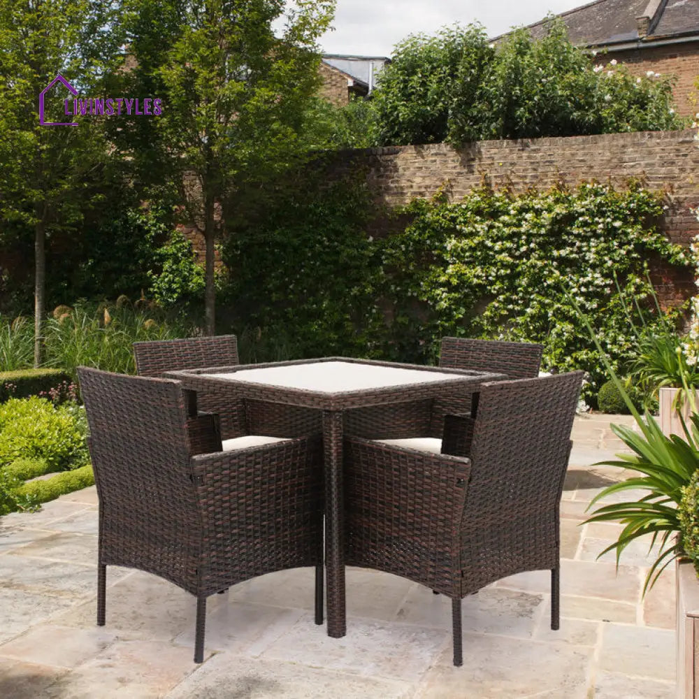 Abuma 4 Seater Wicker Outdoor Dining Set