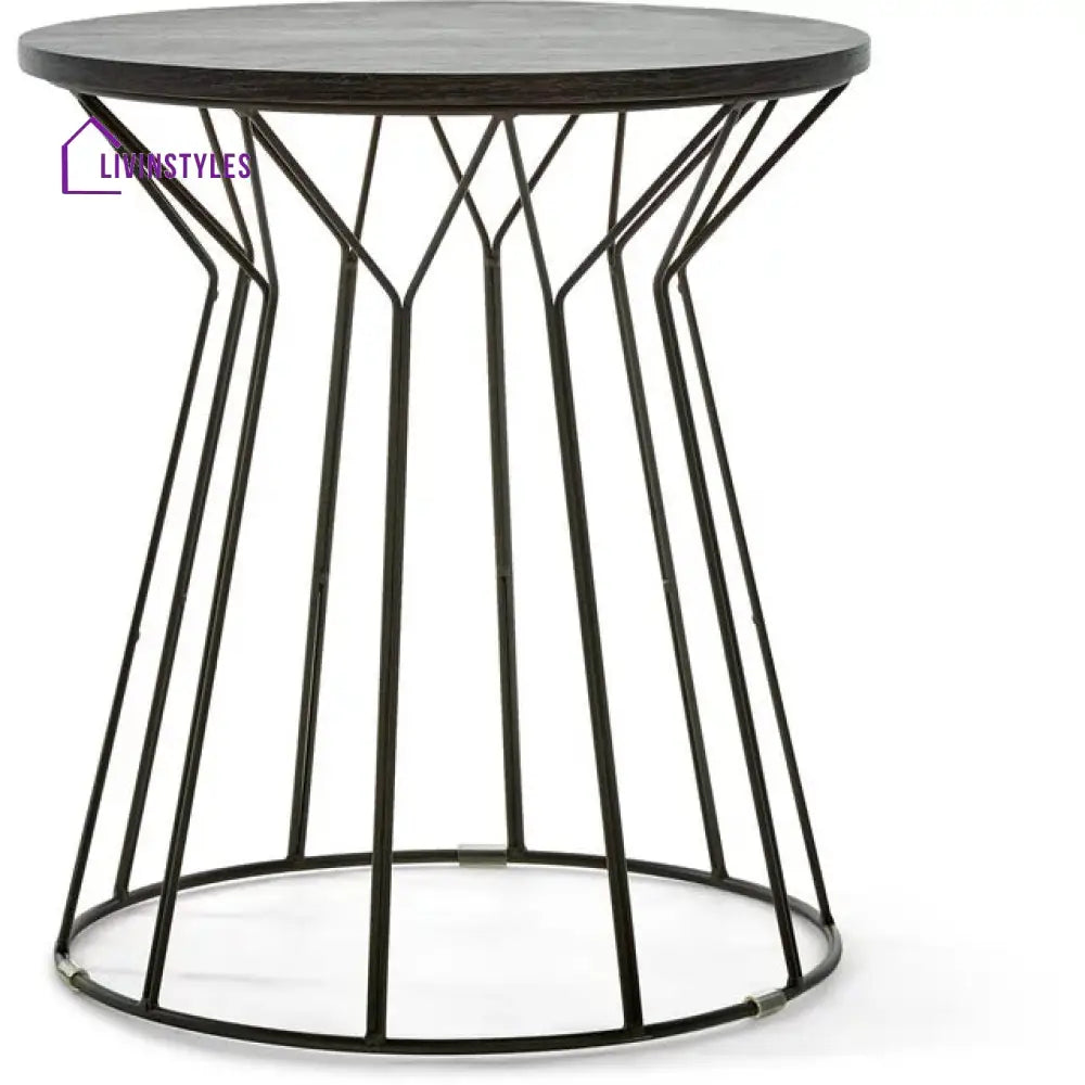 Adhira Black Round Side Table End Tables