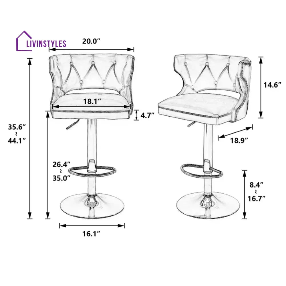 Aditya Beige Verona Bar Stool