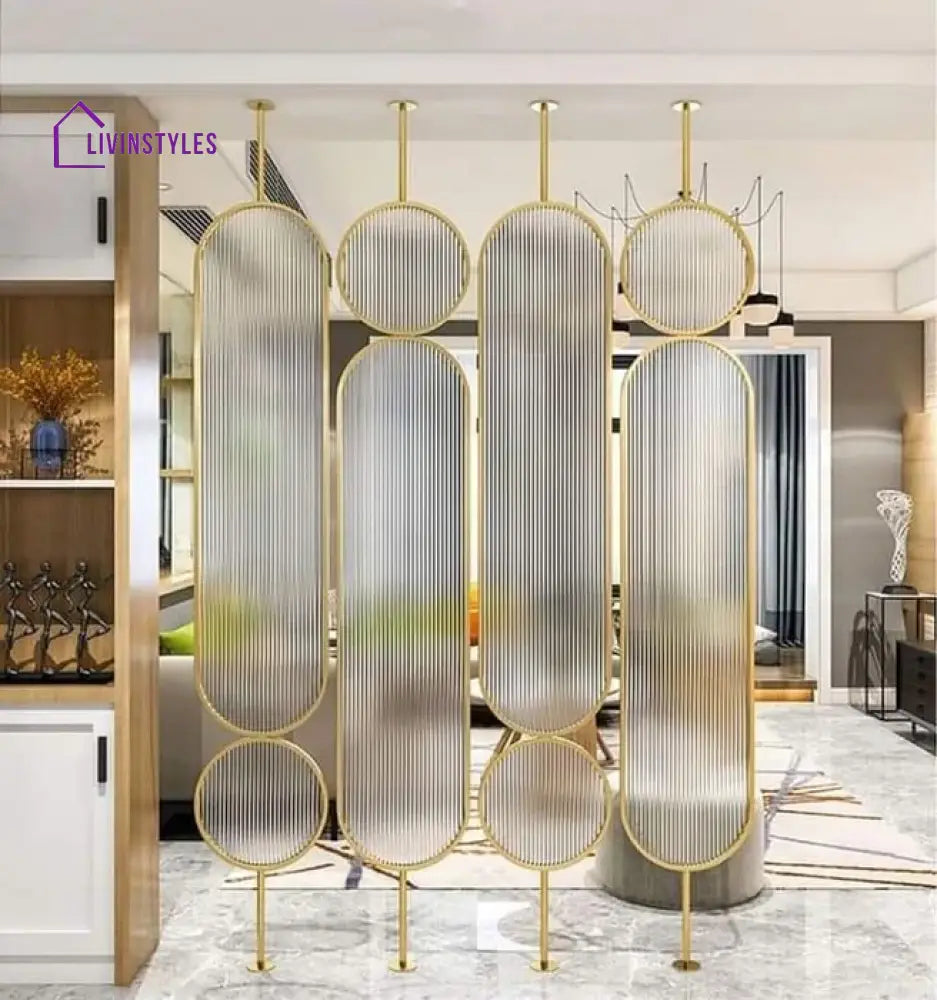 Aditya Golden Fluted Glass Room Partition