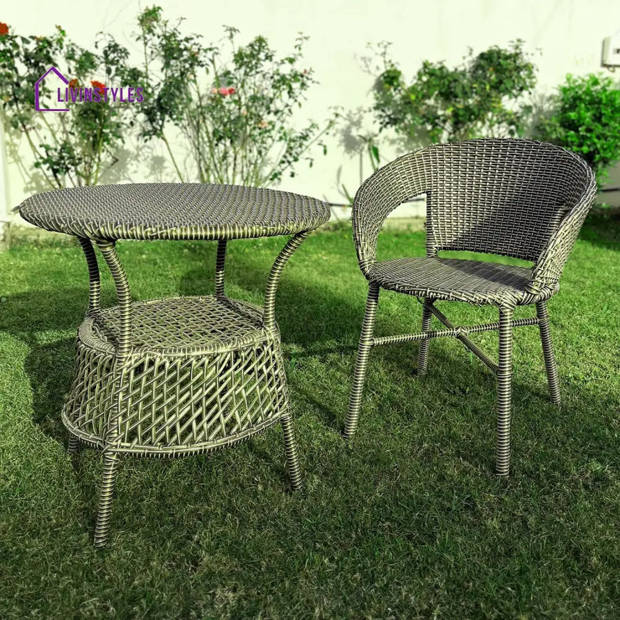 Adrista Single Seater Wicker & Iron Outdoor Set