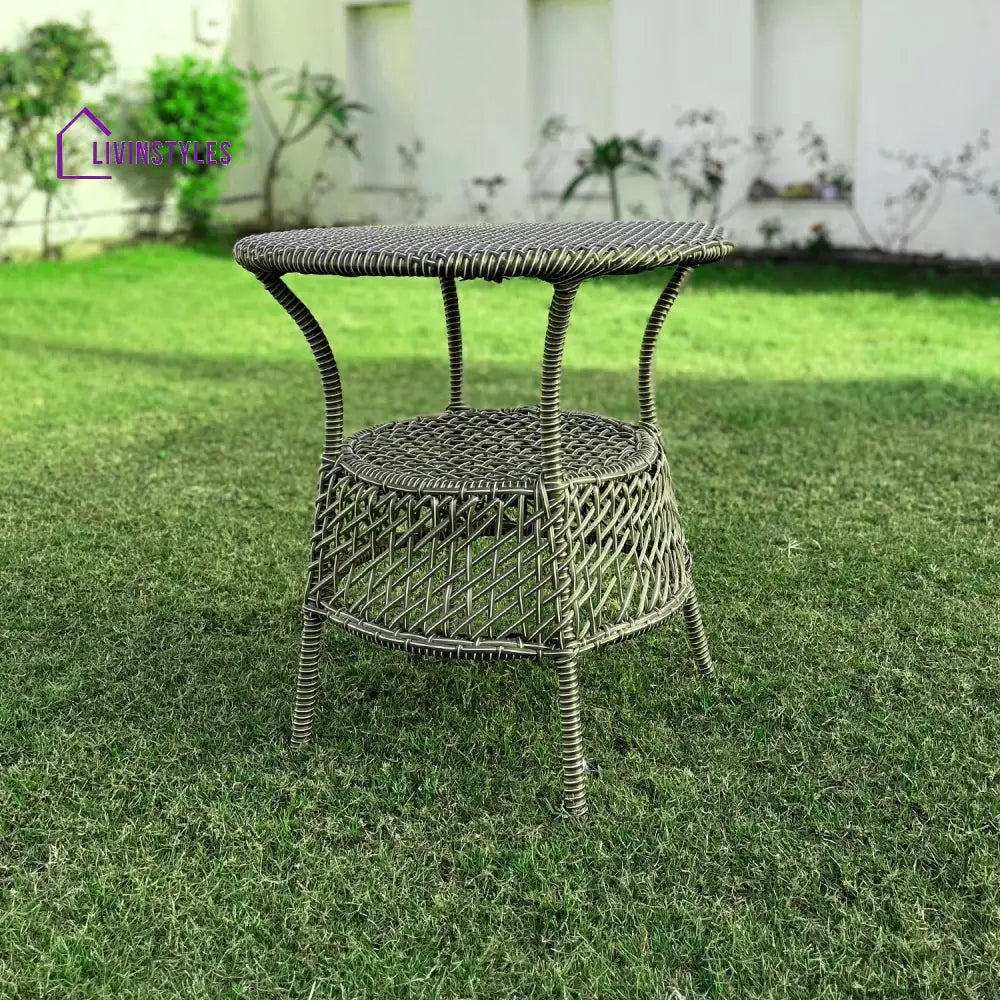 Adrista Wicker & Iron Outdoor Table