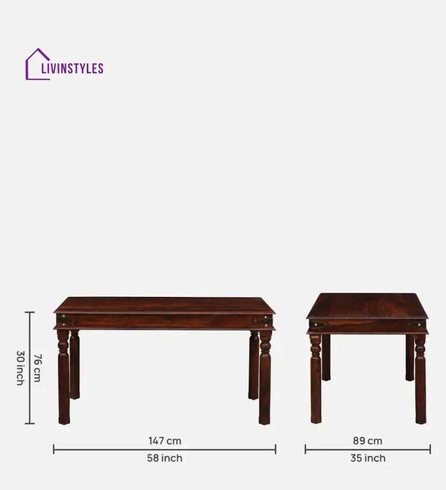 Afanasy Sheesham Wood 6 Seater Dining Set In Honey Finish Dining Set