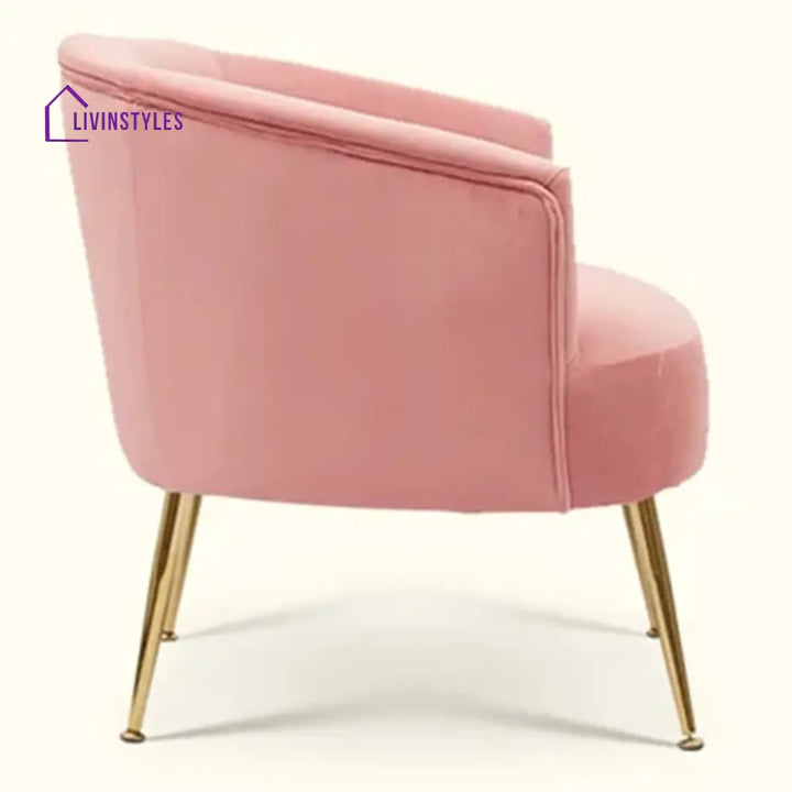 Agnia Royal Velvet Accent Chair Pink Furniture