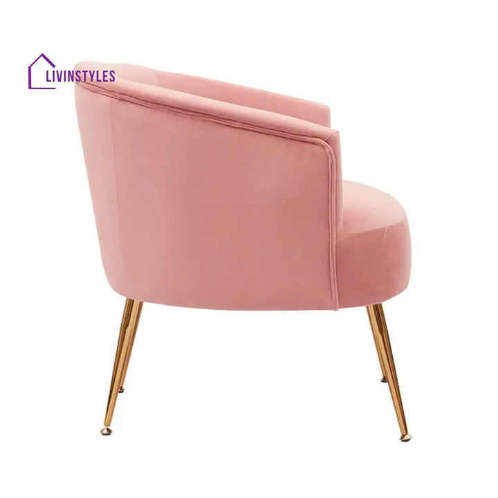 Agnia Royal Velvet Accent Chair Pink Furniture