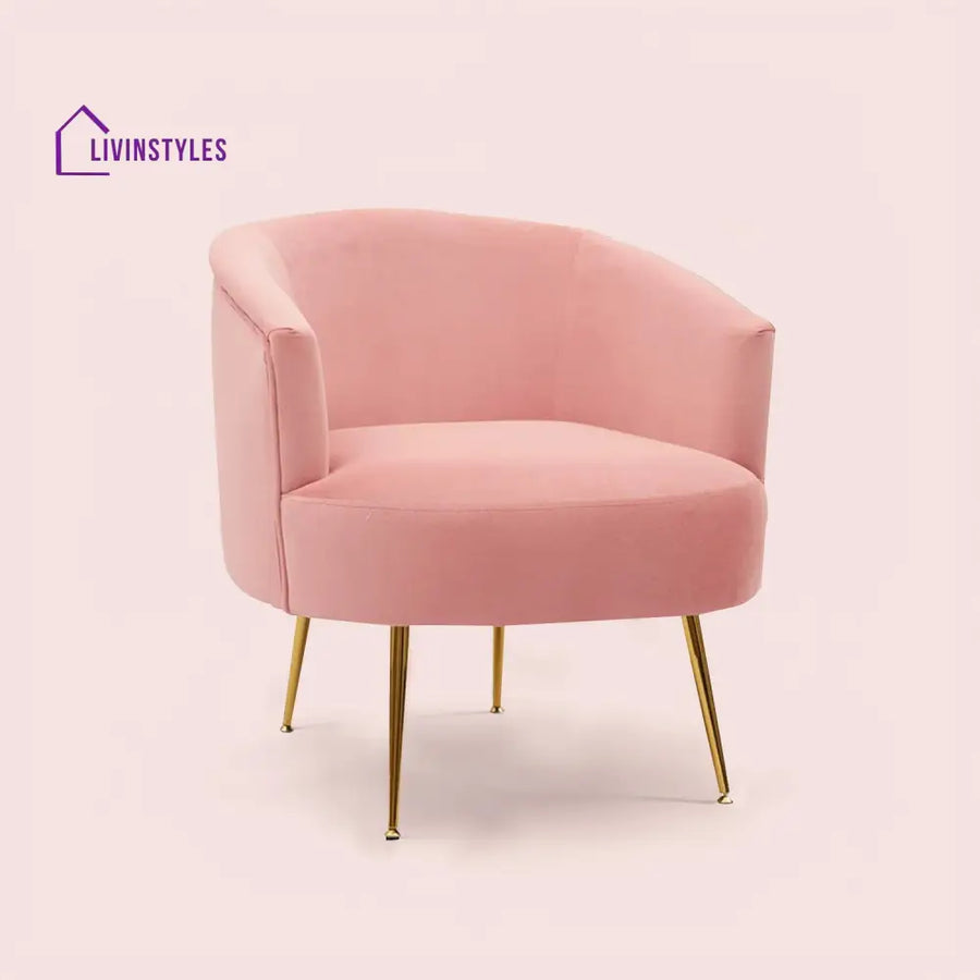 Agnia Royal Velvet Accent Chair Pink Furniture