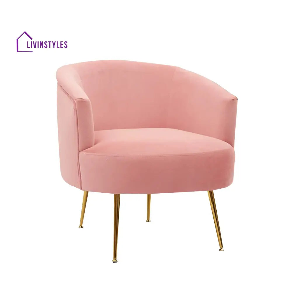 Agnia Royal Velvet Accent Chair Pink Furniture