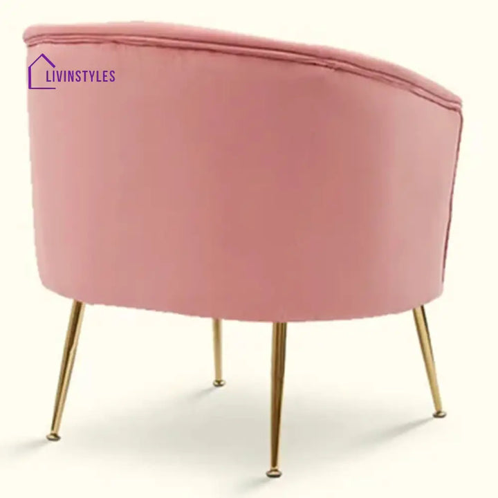 Agnia Royal Velvet Accent Chair Pink Furniture