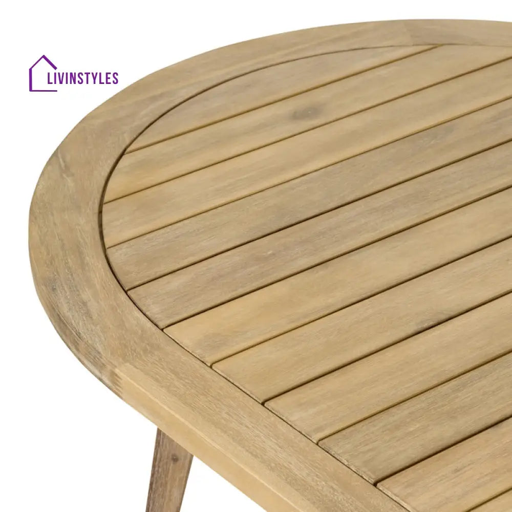 Aisha Outdoor Oval Solid Wood Coffee Table