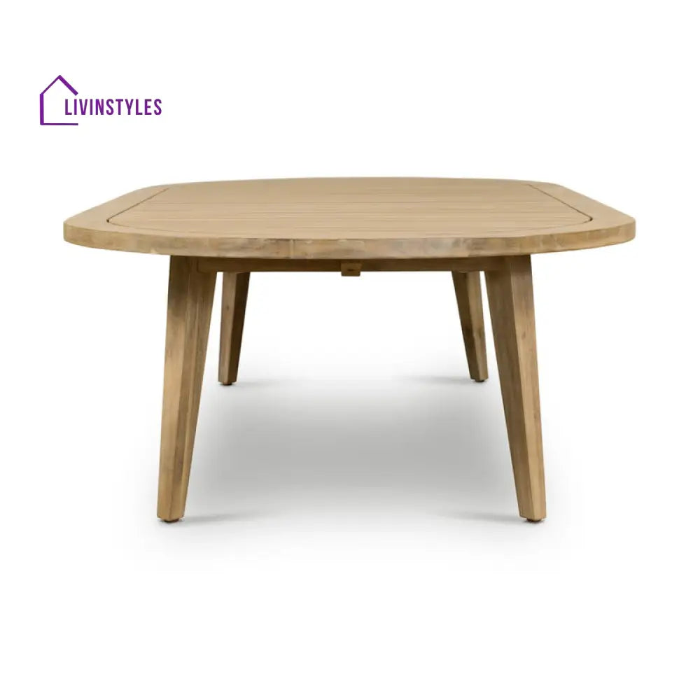 Aisha Outdoor Oval Solid Wood Coffee Table