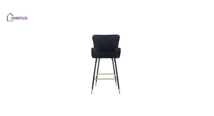 Akash Easy Back Rest Coral Black Comfy Leatherette Bar Stool / Long Chair