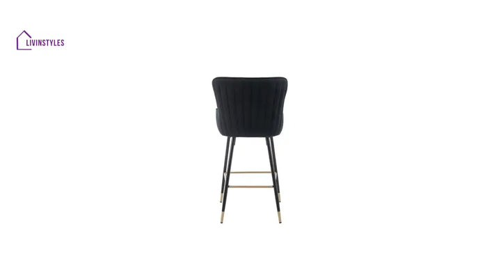 Akash Easy Back Rest Coral Black Comfy Leatherette Bar Stool / Long Chair