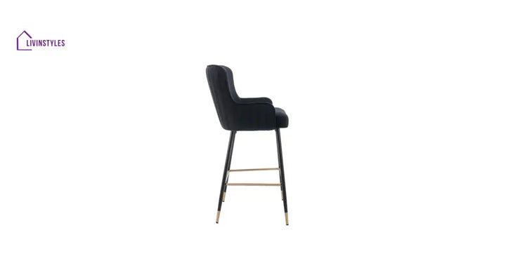 Akash Easy Back Rest Coral Black Comfy Leatherette Bar Stool / Long Chair