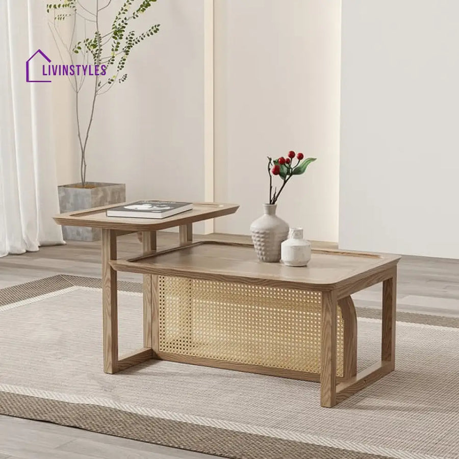Akriti Cane And Solid Wood Coffee Table