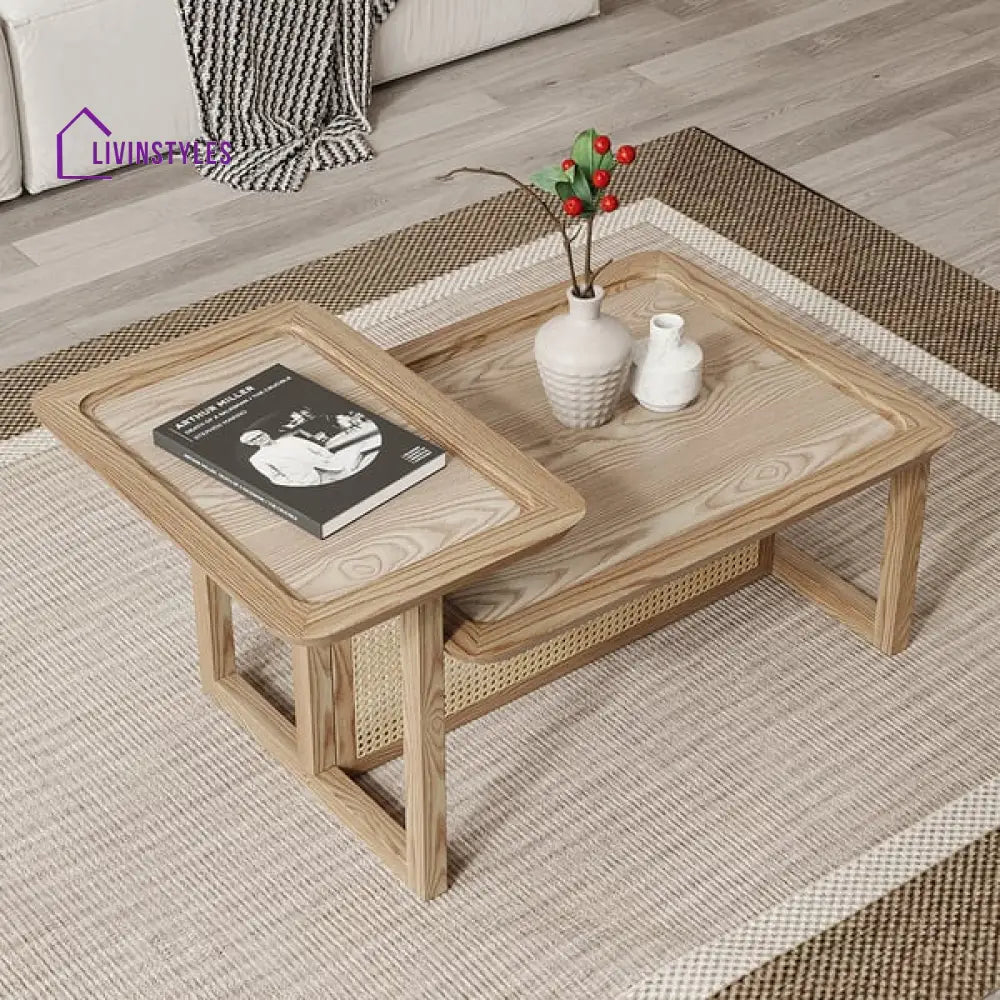 Akriti Cane And Solid Wood Coffee Table