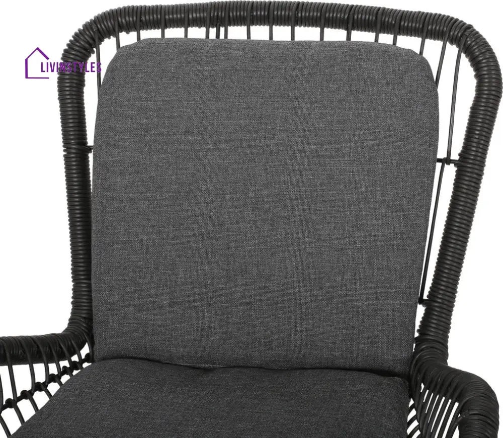 Alan Outdoor Patio Seating Set 2 Chairs And 1 Table (Black)