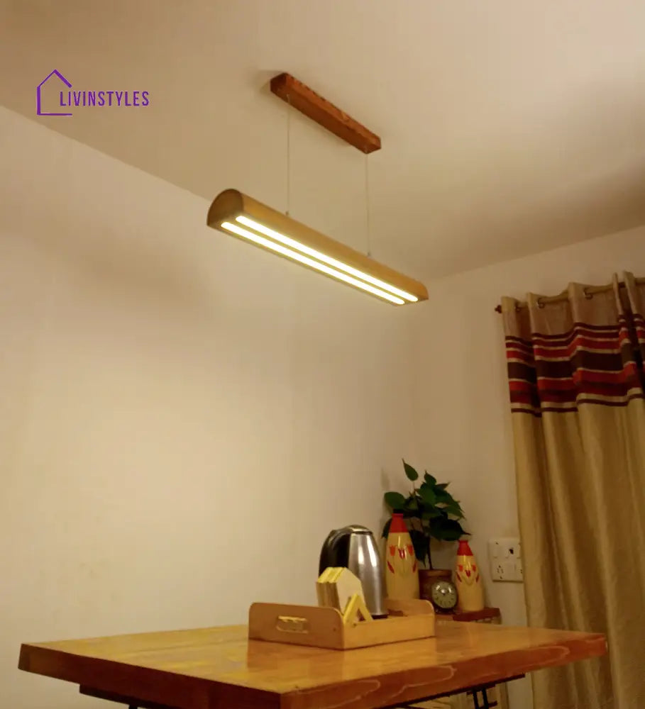 Alba 36 Brown Wooden Led Hanging Lamp Lamps