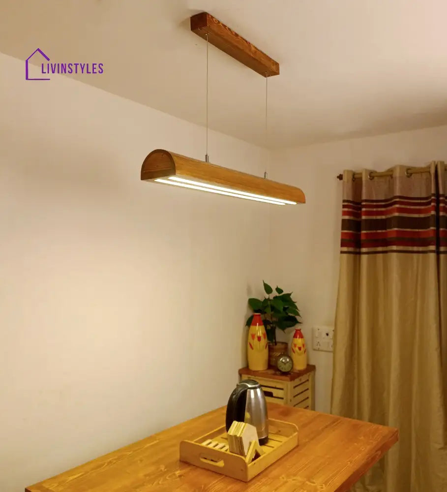 Alba 36 Brown Wooden Led Hanging Lamp Lamps