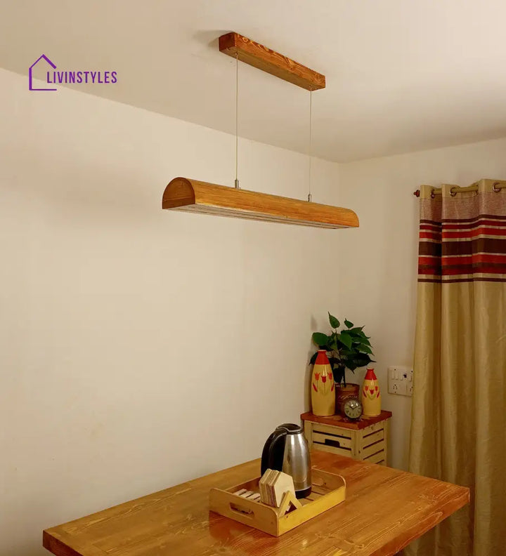 Alba 36 Brown Wooden Led Hanging Lamp Lamps