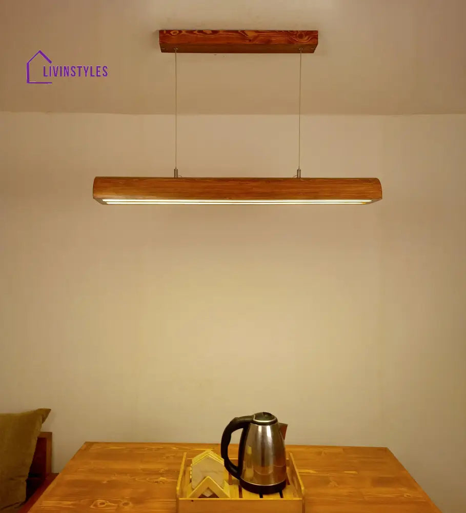 Alba 36 Brown Wooden Led Hanging Lamp Lamps