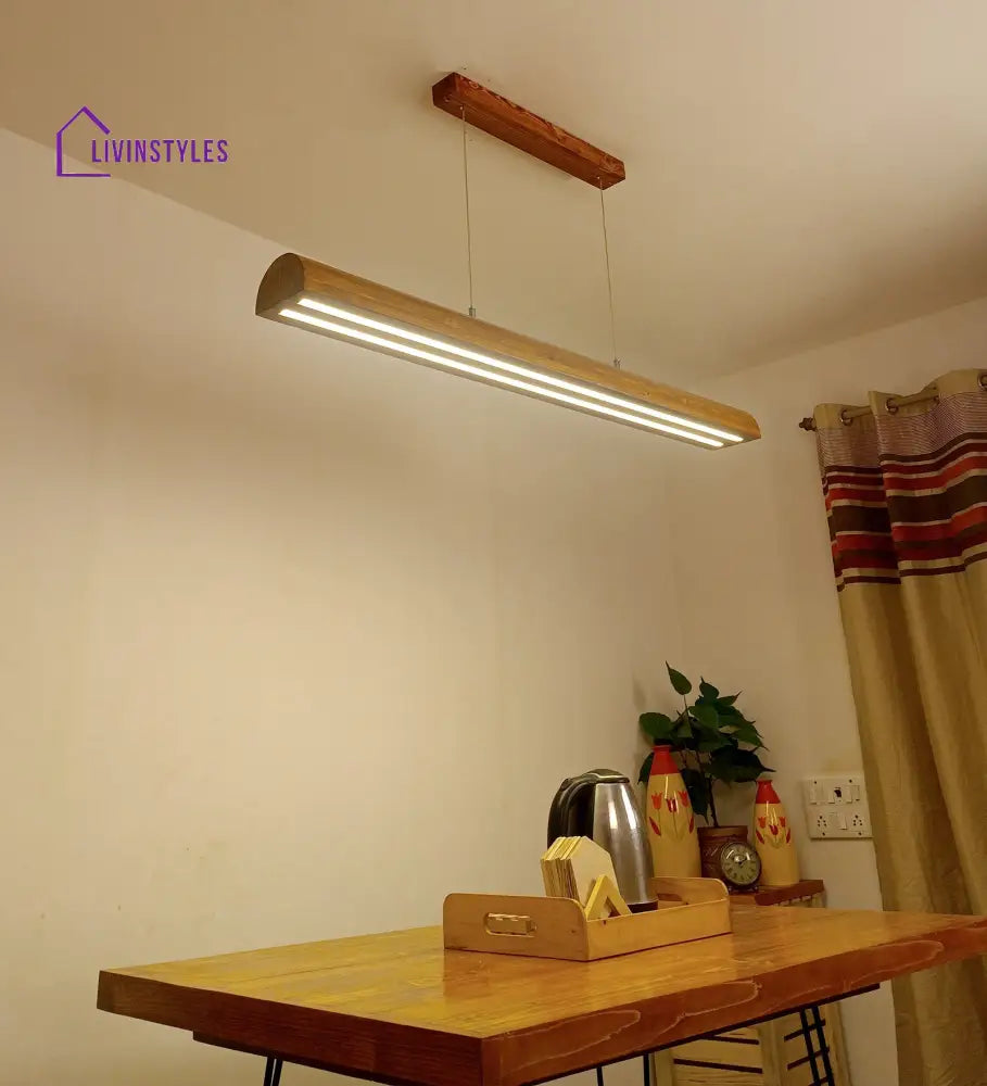 Alba 48 Brown Wooden Led Hanging Lamp Lamps