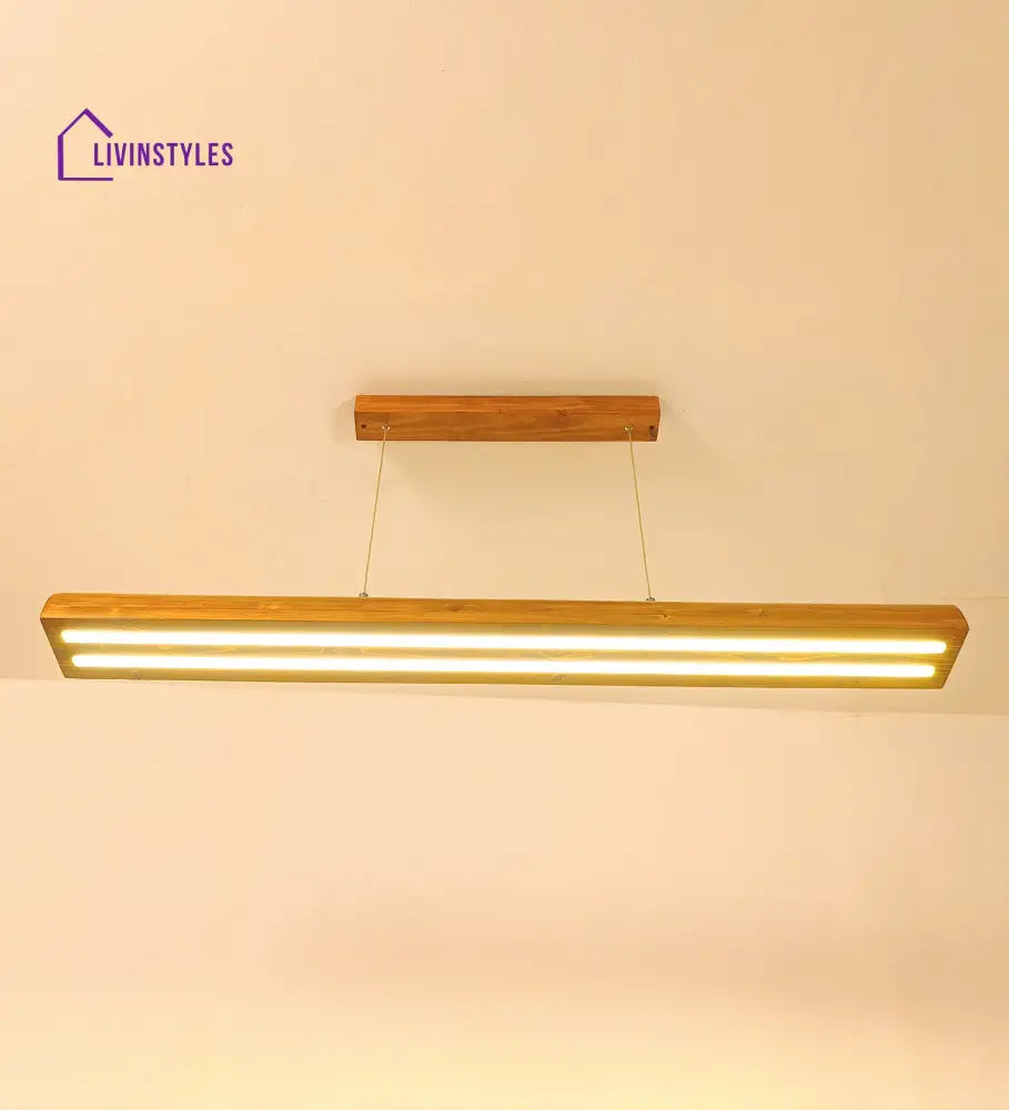 Alba 48 Brown Wooden Led Hanging Lamp Lamps