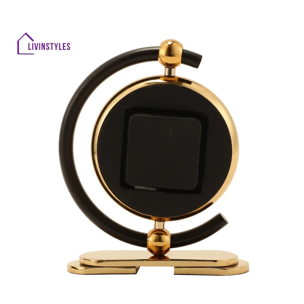 Aleksi 3 Mini Clock In Black And Gold Table Clock