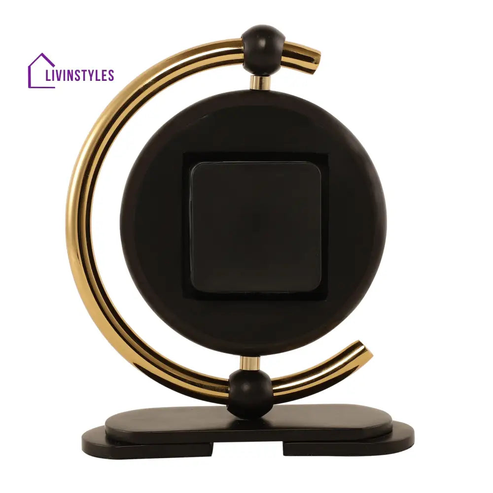 Aleksi 3 Mini Clock In Black And Gold Table Clock