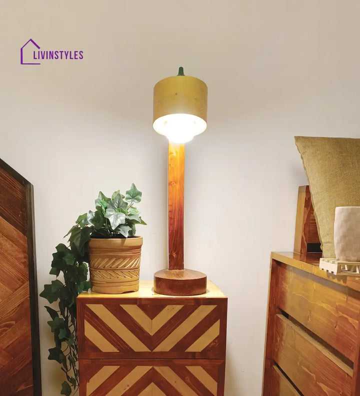 Alice Brown Wooden Table Lamp Lamps