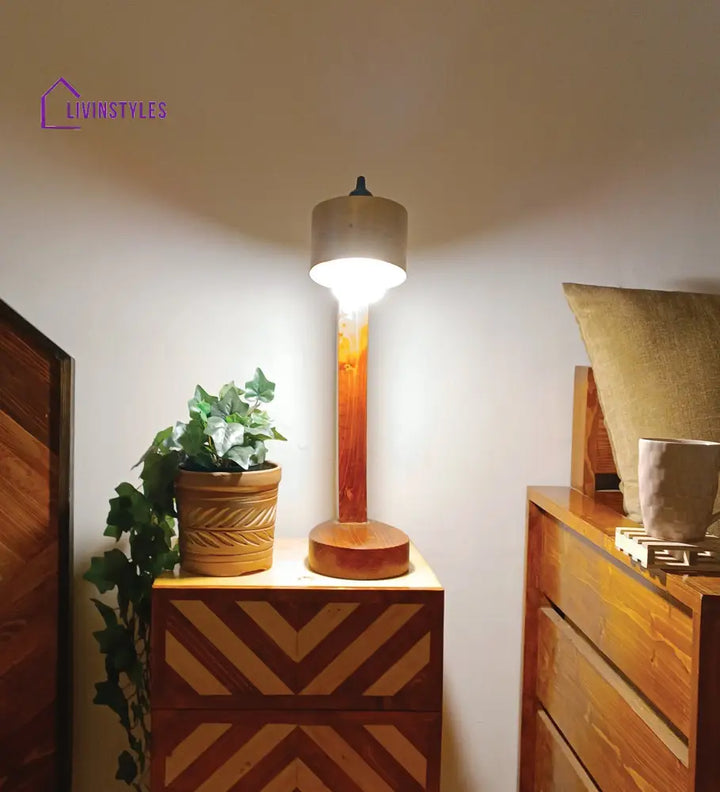 Alice Brown Wooden Table Lamp Lamps