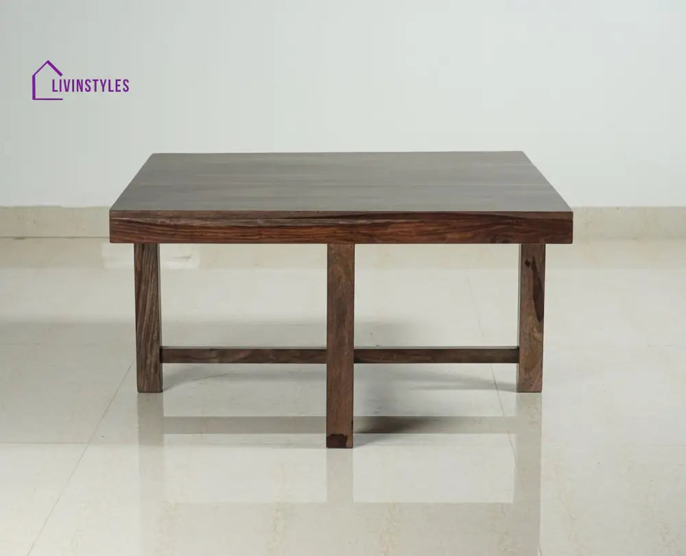 Alina Sheesham Wood Coffee Table Set With Four Stools