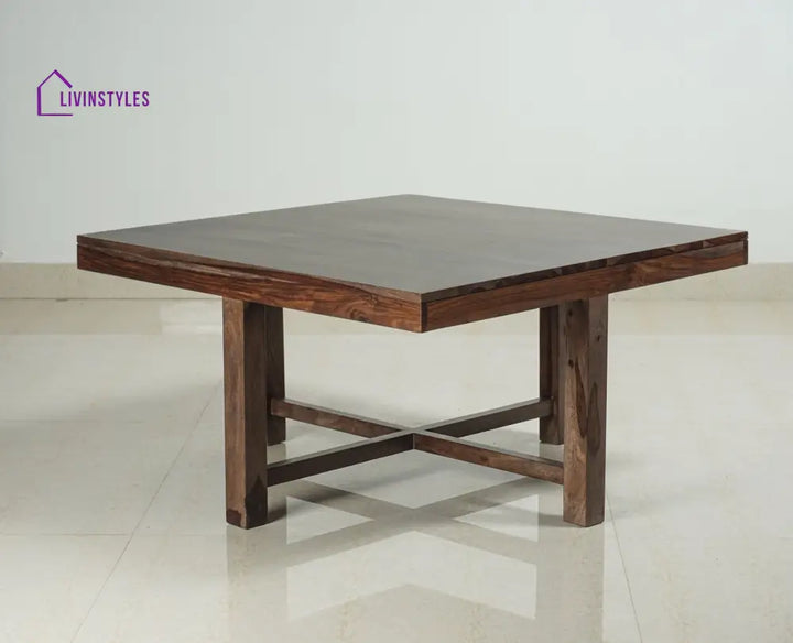 Alina Sheesham Wood Coffee Table Set With Four Stools