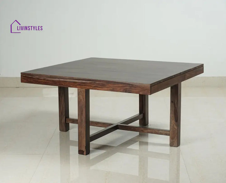 Alina Sheesham Wood Coffee Table Set With Four Stools