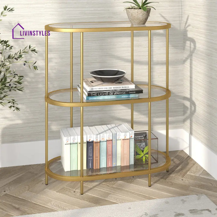 Alka Metal With Glass Top Bookshelves