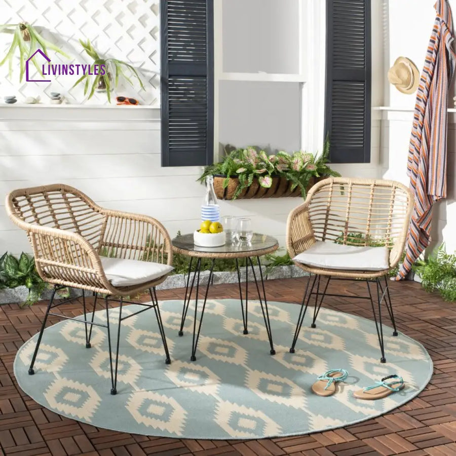 Alkin 3 Piece Rattan Outdoor Set With Cushions